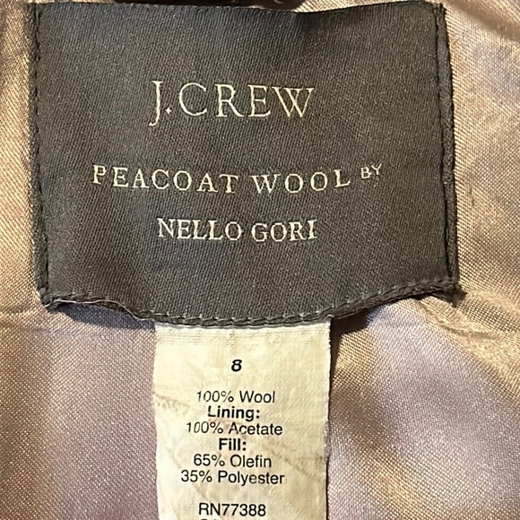 J. Crew Perennial Double Breasted Pea Coat 100% Wool By Nello Gori Sz 8 Oatmeal - Picture 7 of 13